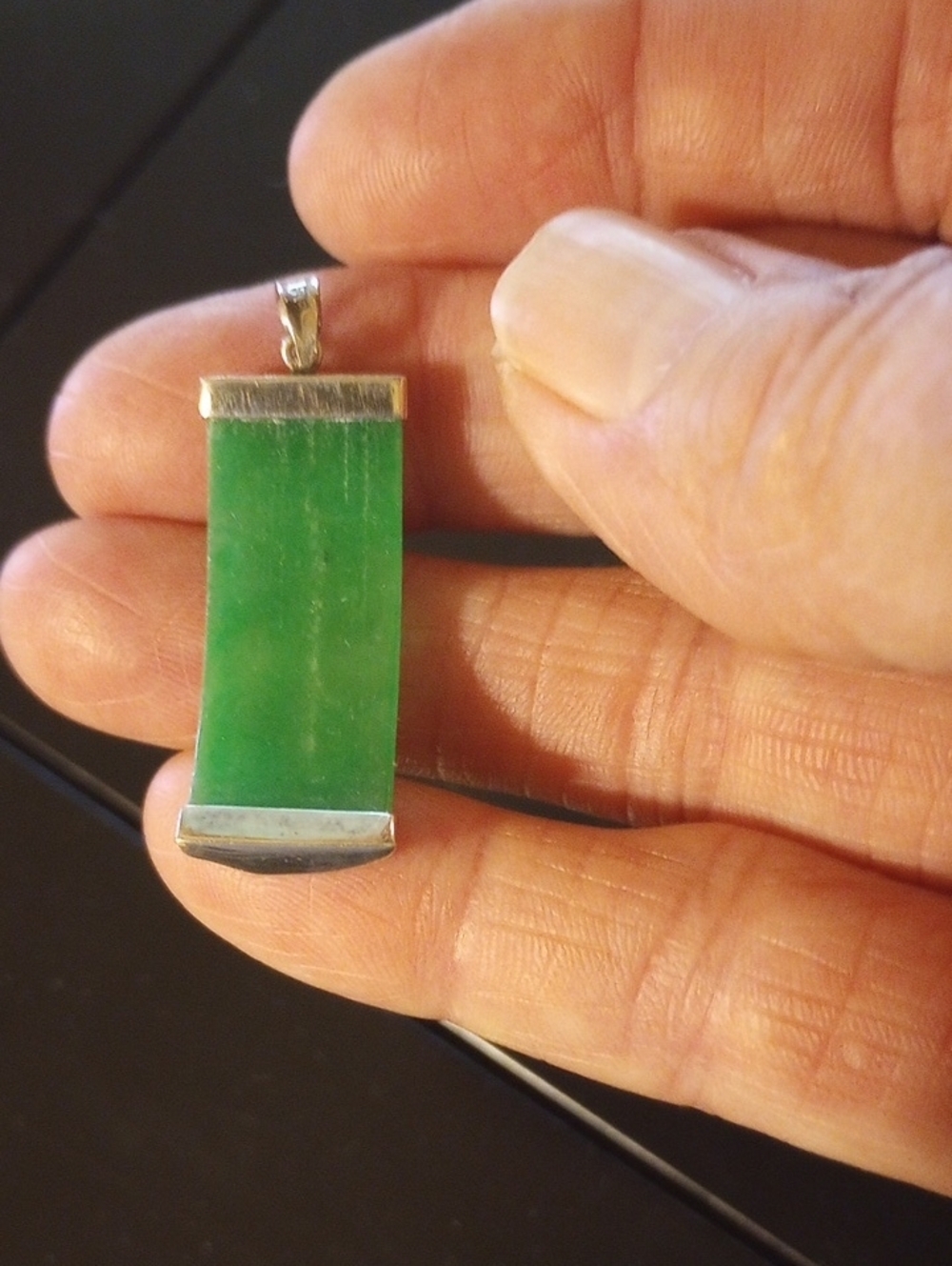One New Man Green Pendant with Star of David & Menorah - Picture 3 of 4
